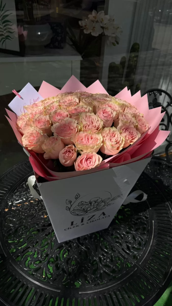 41 Adet pembe gül buketi