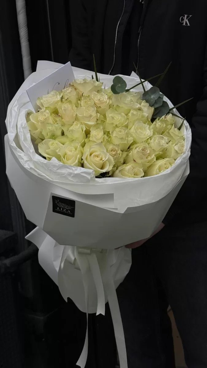 30'lu beyaz gül buketi