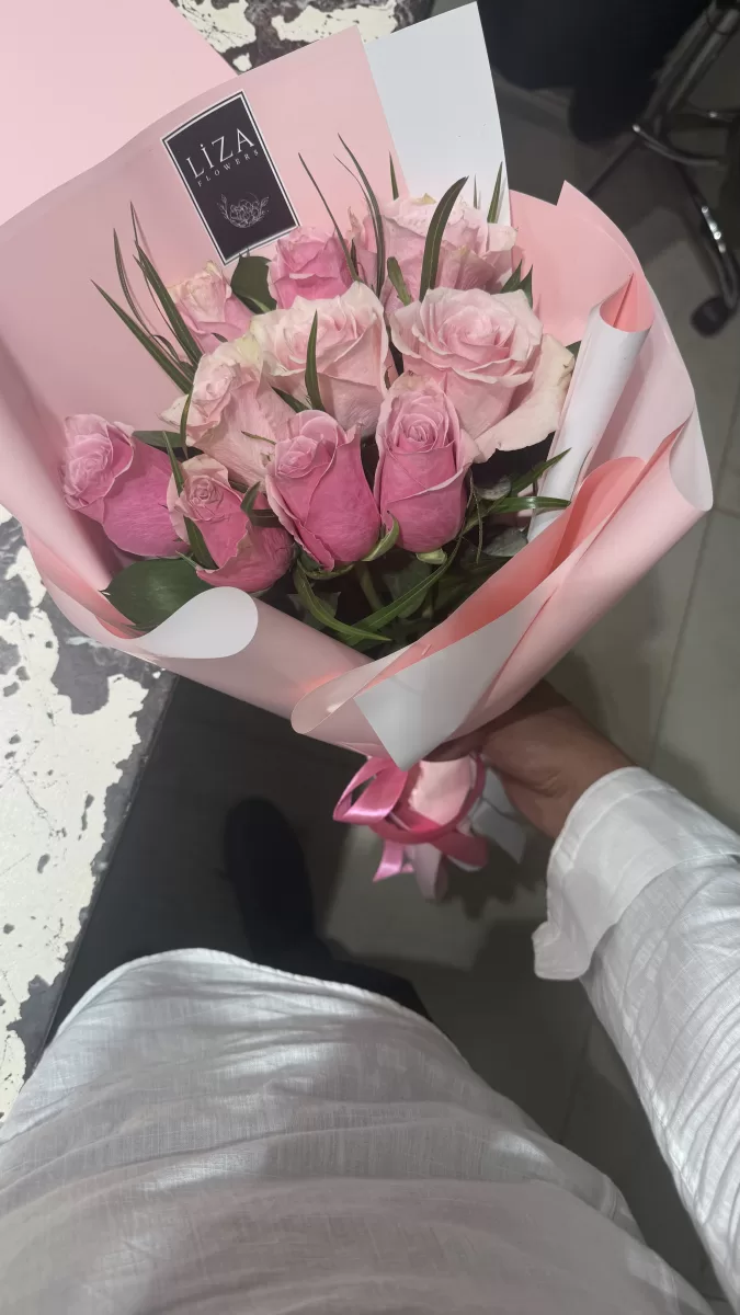 10lu Pembe gül buketi 